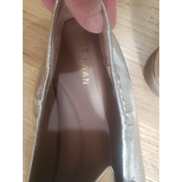 Cole Haan Shoes Loafers Women's Trinnie Leather Soft Style Flat Gold Sz 11 - Picture 10 of 12